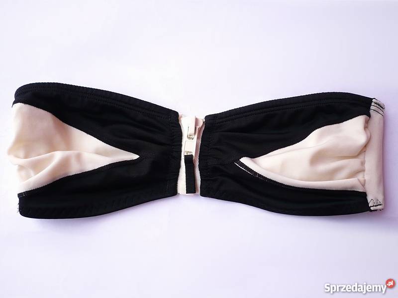 Czarnobiała góra stroju kąpielowego bikini hM xs dwuczęściowe Toruń