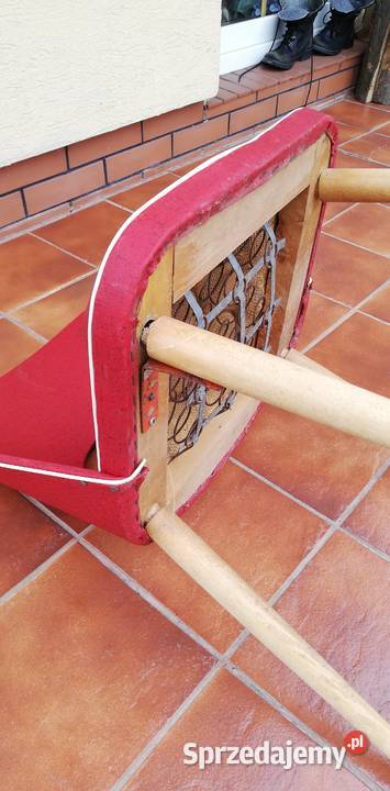 Krzesło pawie oko prl art deco fotel czerwony Stoły, krzesła, biurka mazowieckie Garwolin