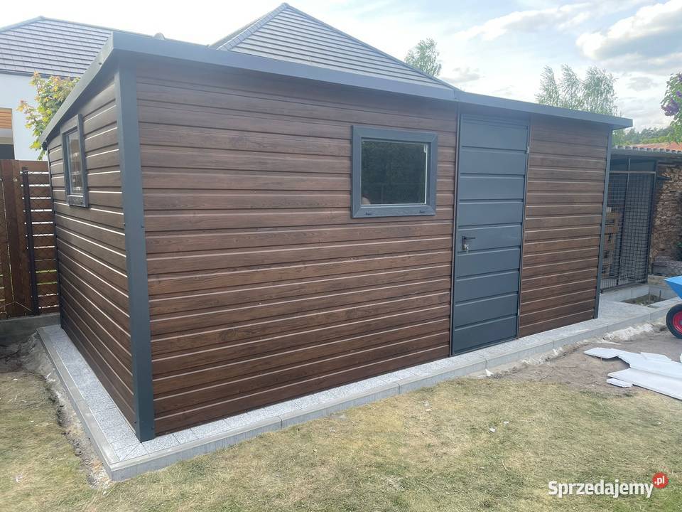 Domek ogrodowy spad na tył 6x3m drewno antracyt Wrocław
