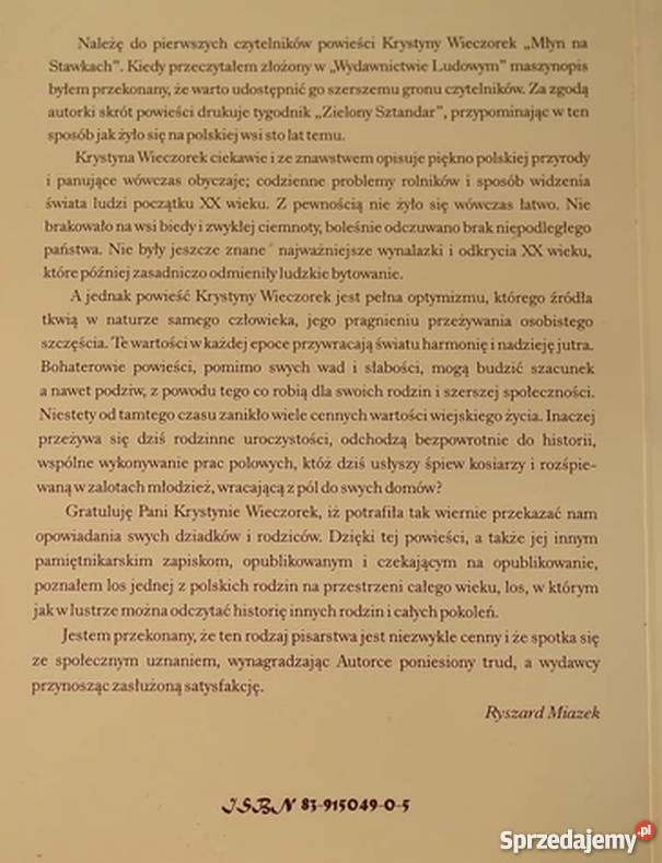 MŁYN NA STAWKACH WIECZOREK KRYSTYNA Jelenia Góra