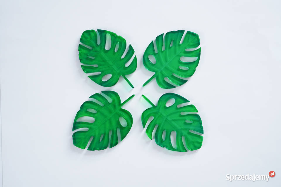 Podkładki pod kieliszki liście monstery odcienie zieleni Dekoracje i ozdoby mazowieckie Warszawa