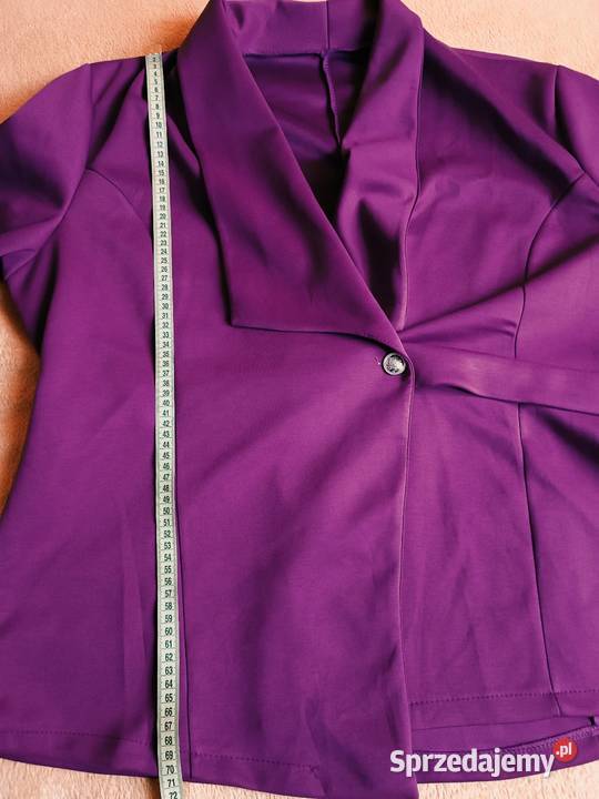 Fioletowy komplet masełko marynarka i spodnie