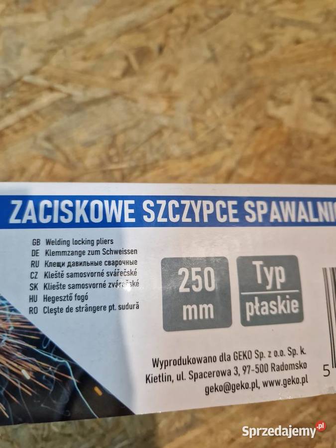 Zaciskowe szczypce spawalnicze 250mm płaskie Głogowa