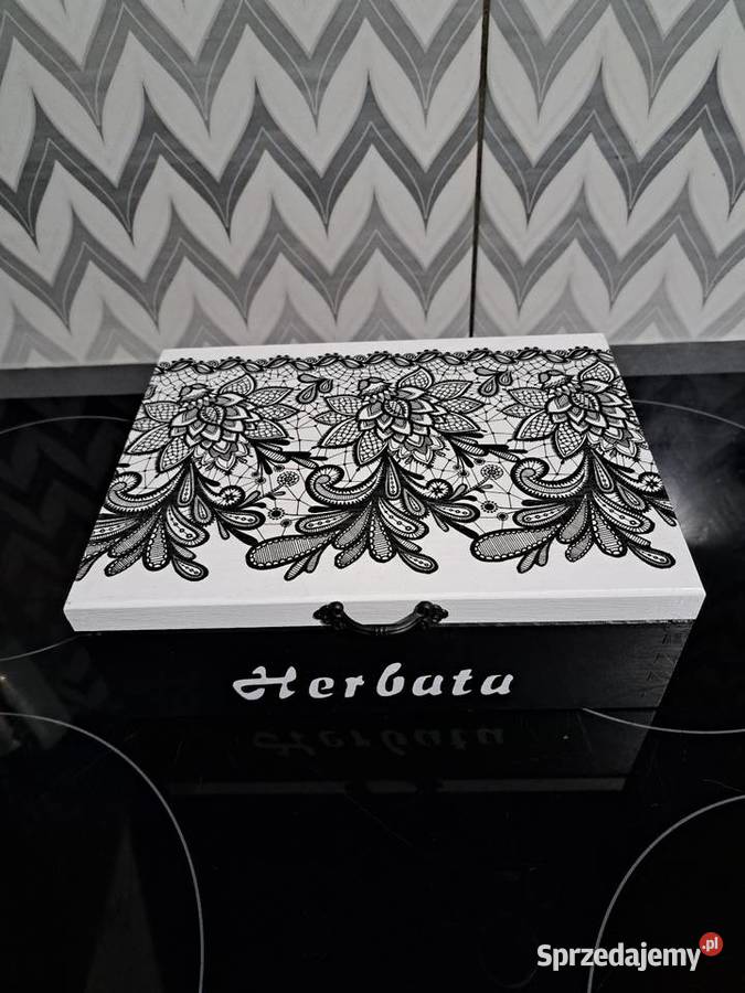 Herbaciarka pudełko drewniane handmade Kędzierzyn-Koźle