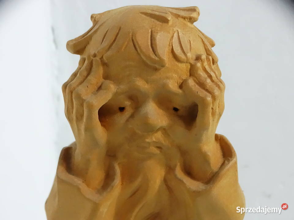 Drewniana ręcznie rzeźbiona figurka Skrzat Biłgoraj