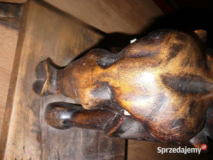 Ława rzeźbiona drewno słonie Afryka heban Wrocław