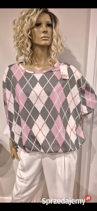 Made In Italy Bluzka Romby 95viskoza 5elastan długi sprzedam