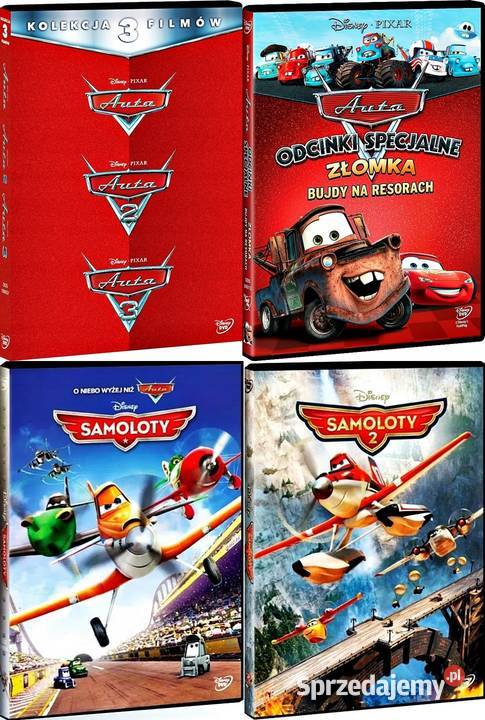 AUTA 1 2 3 ZŁOMEK SAMOLOTY 1 2 6 DVD wielkopolskie Kalisz
