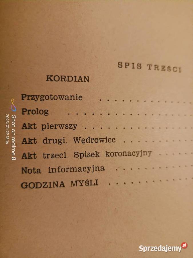 Kordian Godzina myśli Słowackiego książki literatura piękna - proza polska Warszawa