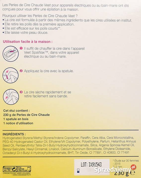VEET wosk pszczeli do depilacji z Francji 230g Pozostałe śląskie Gaszowice
