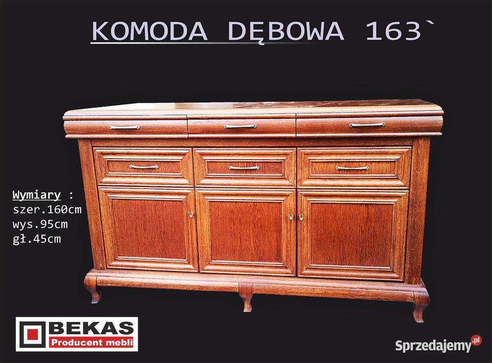 PROMOCJA Drewniana Dębowa Komoda 163 Dąb Garwolin sprzedam
