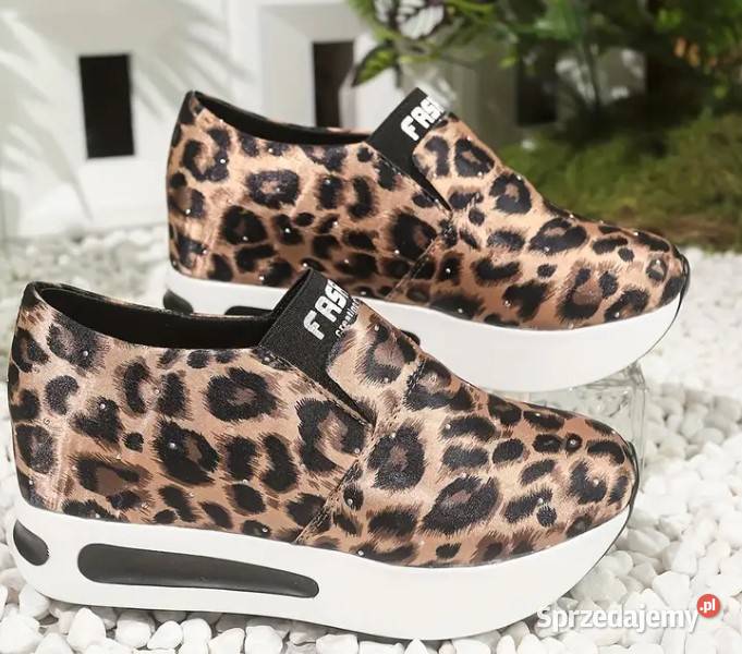 Nowe buty z wzorem Lamparcim slipony 25cm Szczecin