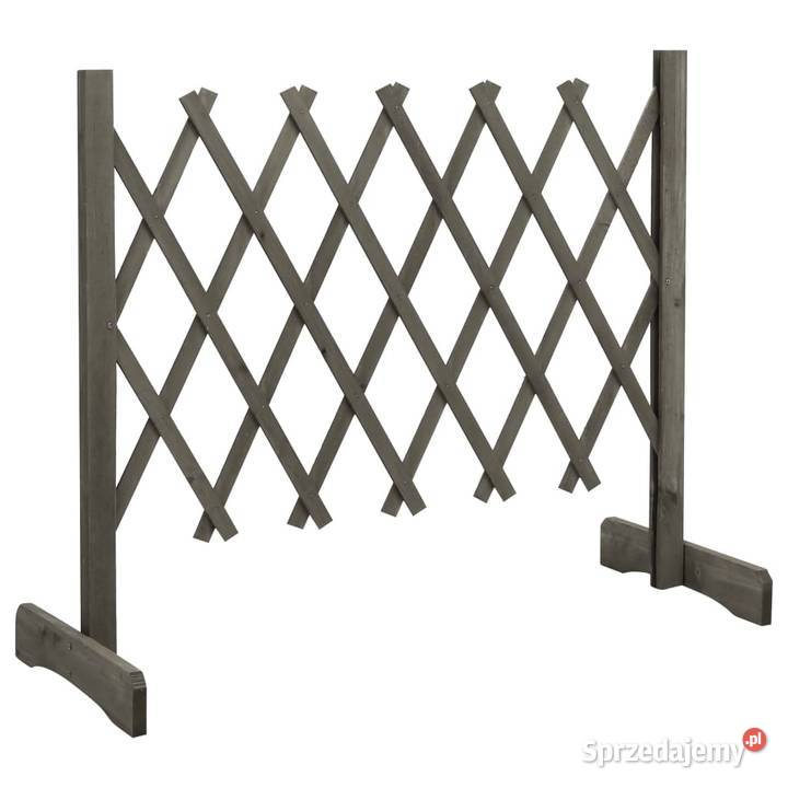 Ogrodowy płot kratkowy szary 120x60 lite drewno Płoty osłonowe