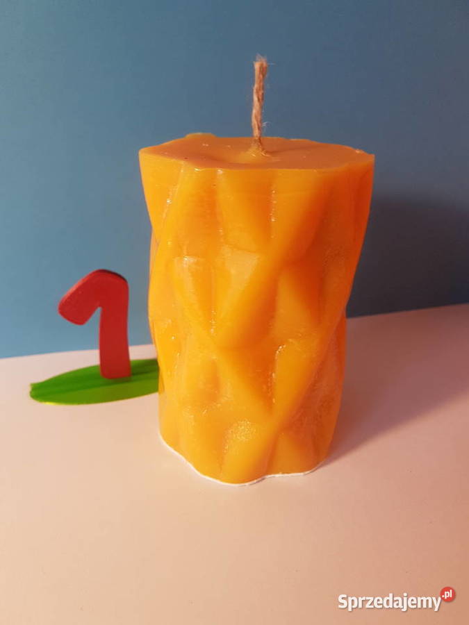 Świeca niekapiąca ze stearyny roślinnej o dużym Świece Pabianice sprzedam