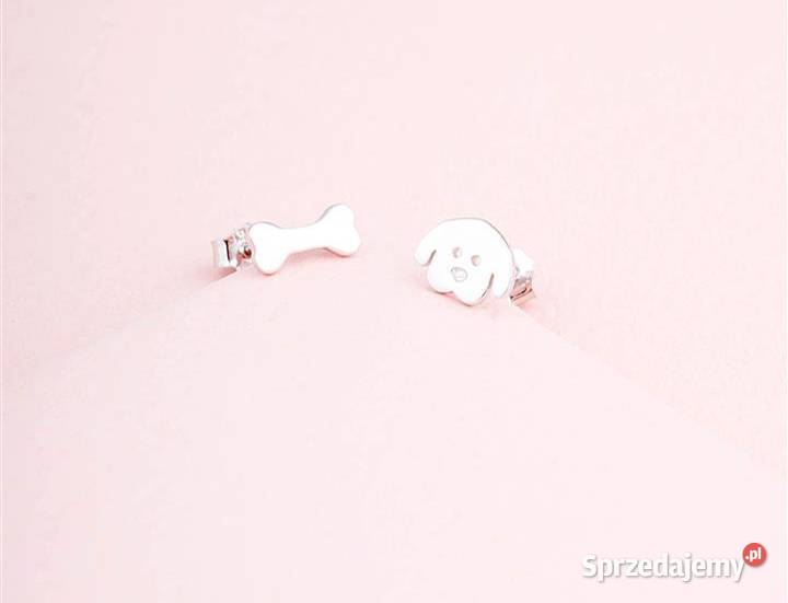 Srebrne kolczyki piesek Turek sprzedam