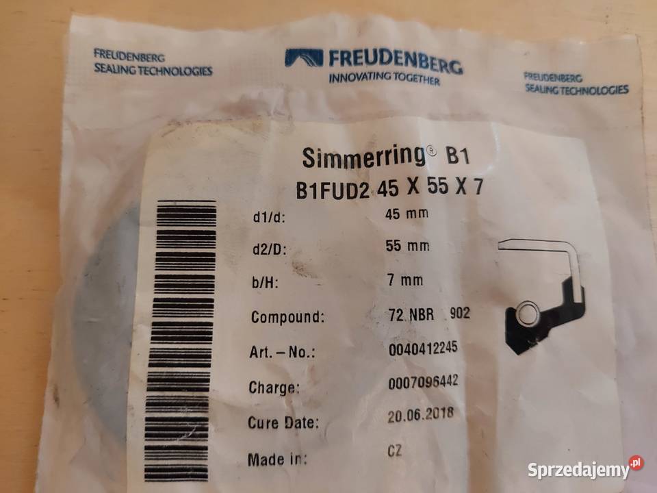 Simmering freudenberg B1FUD2 45x55x7 Kraków
