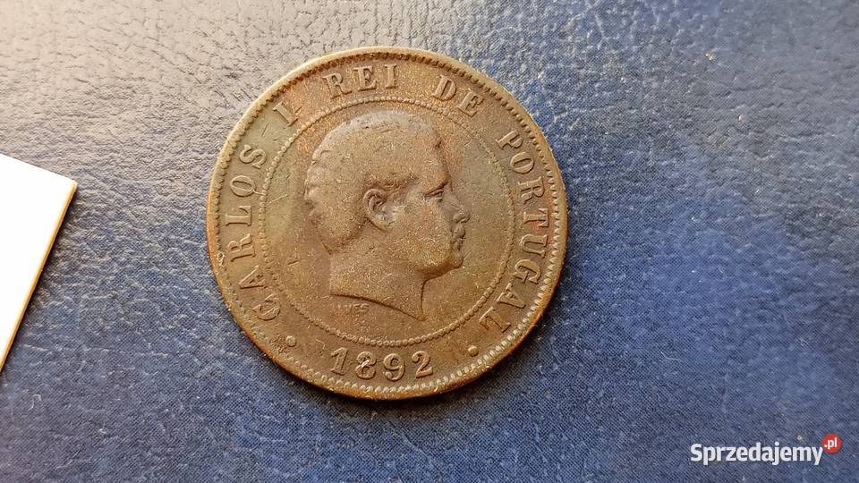 Stare monety 20 reis 1892 Portugalia Numizmatyka podkarpackie Lesko