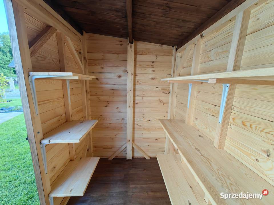 Domek ogrodowy drewniany 3x15m z drewutnią na Kalety