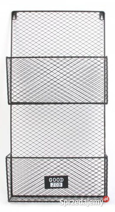 Gazetnik ścienny półka wisząca metalowa LOFT 60 Kanie