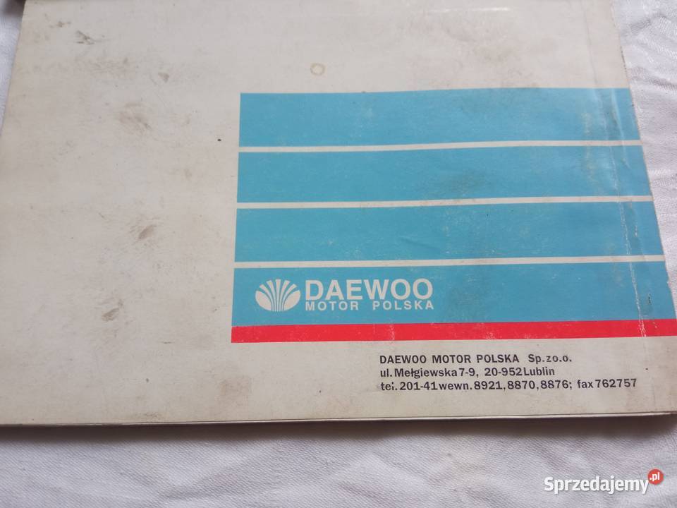 Instrukcja obsługi Daewoo Nexia wersja i Korea technika, nauki techniczne Szczecin