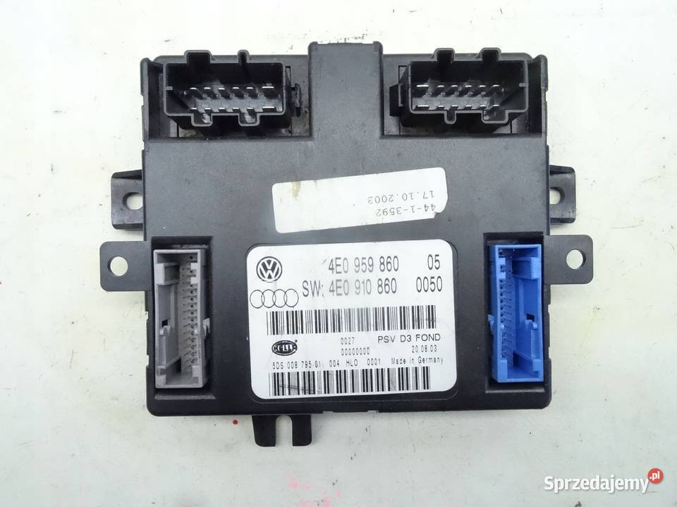 4E0959860 AUDI A8 D3 MODUL STEROWNIK FOTELA osobowe