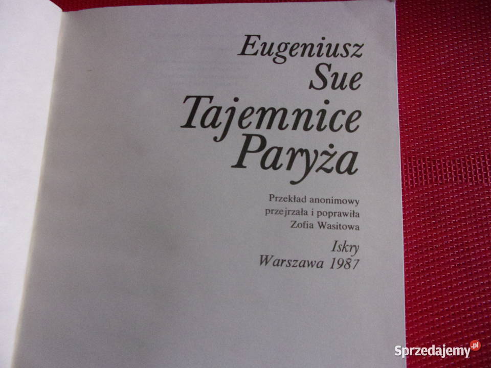 Tajemnice Paryża Autor Eugene Sue wspaniała