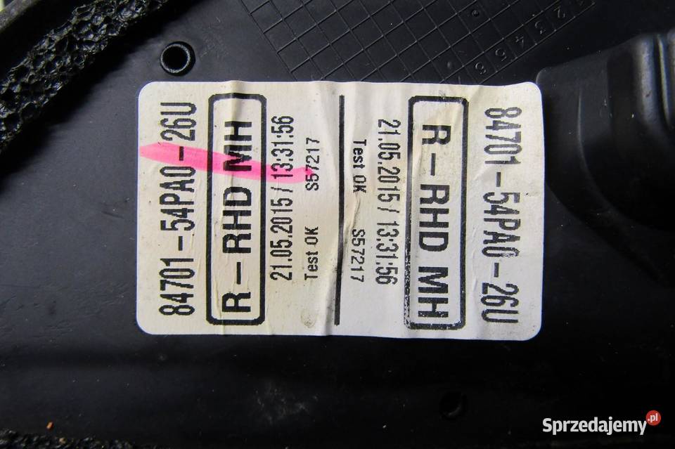 LUSTERKO PRAWE 5 PIN 26U SUZUKI VITARA III