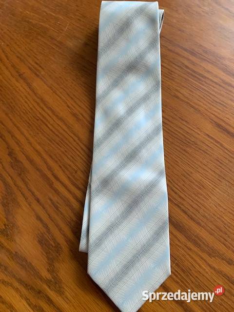 Krawat szarobłękitny Franco Feruzzi w paski Dla mężczyzn Częstochowa sprzedam