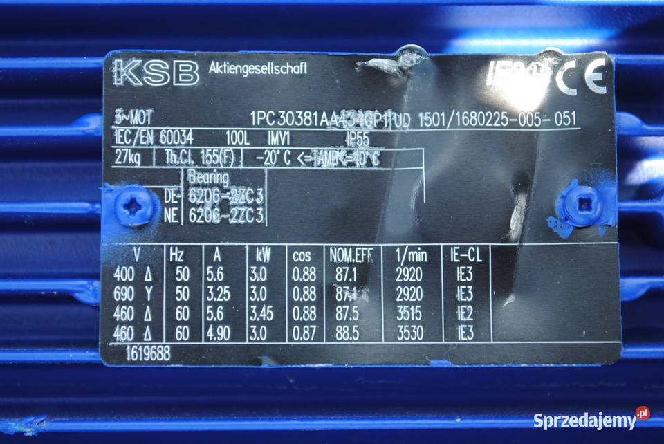Pompa do wody KSB z silnikiem 3kw 2920obr lubuskie Kargowa
