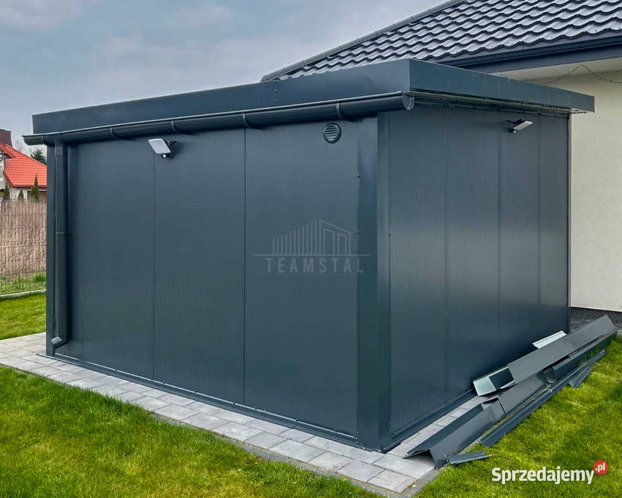 Garaż płyta warstwowa 4x4 Antracyt Dach spad w Bydgoszcz