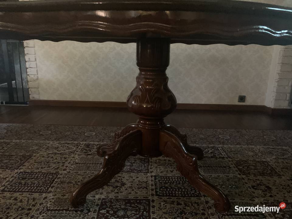 Stół intarsjowany owalny nie wymaga renowacji śląskie Częstochowa