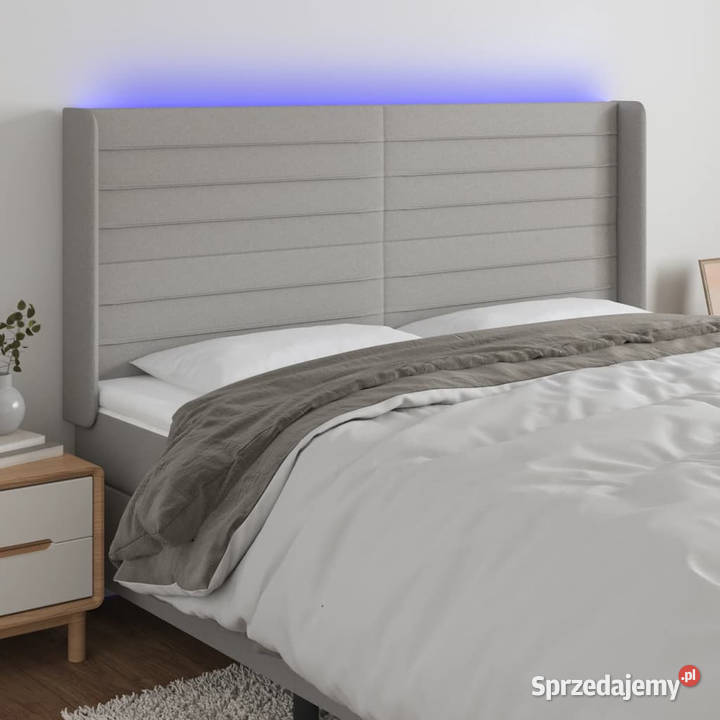 Zagłówek do łóżka z LED jasnoszary 203x16x118128 Warszawa