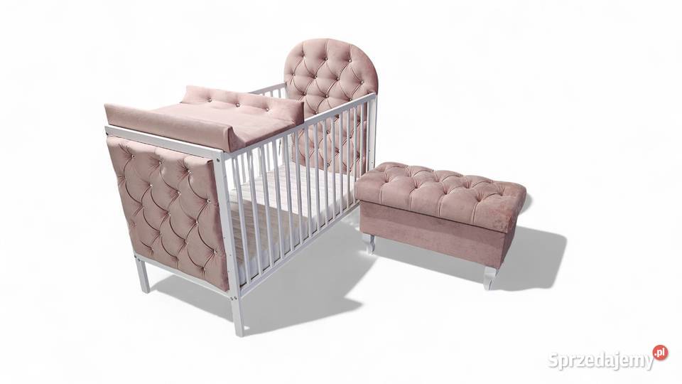Łóżko niemowlęce 120x60 tapicerowane różowe wielkopolskie Poznań