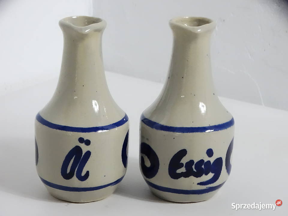 Komplet Ceramicznych Dzbanków na Olej i Ocet Biłgoraj