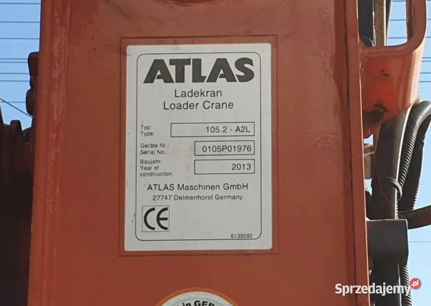 ATLAS 1052 HDS Żuraw Dźwig 2013r Funkcja Rotator Łańcut sprzedam