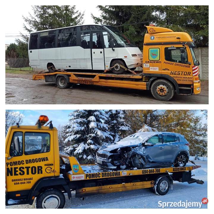 USŁUGI TRANSPORTOWE pomoc drogowa 24H Grajewo