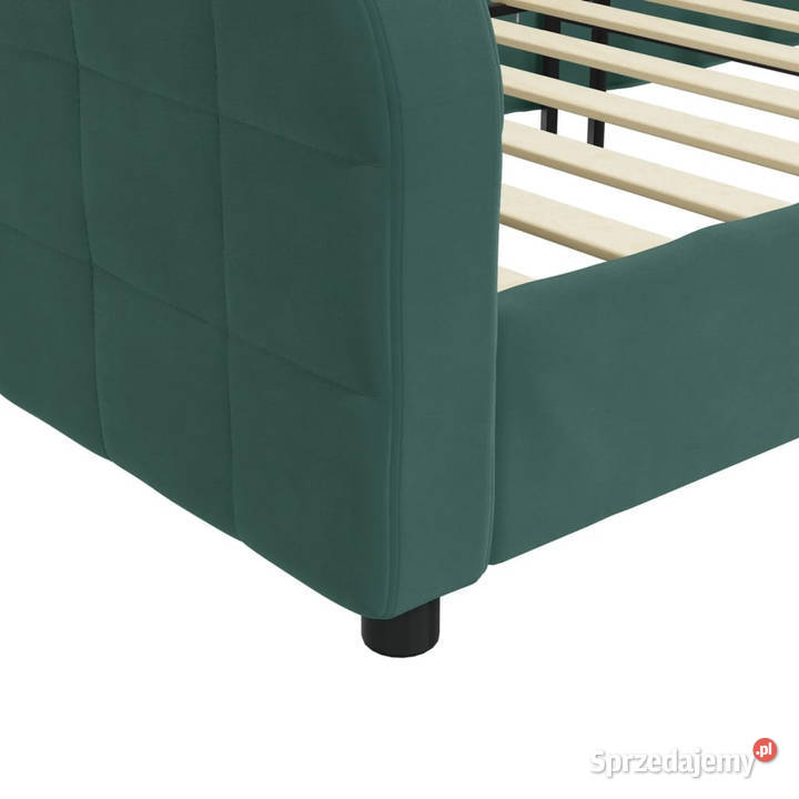 Sofa z funkcją spania ciemnozielona aksamitna Warszawa