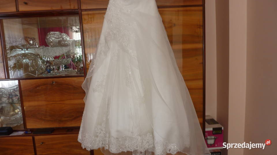 Suknia ślubnabolerkowelon krutki buty 36Stan b biały Łódź