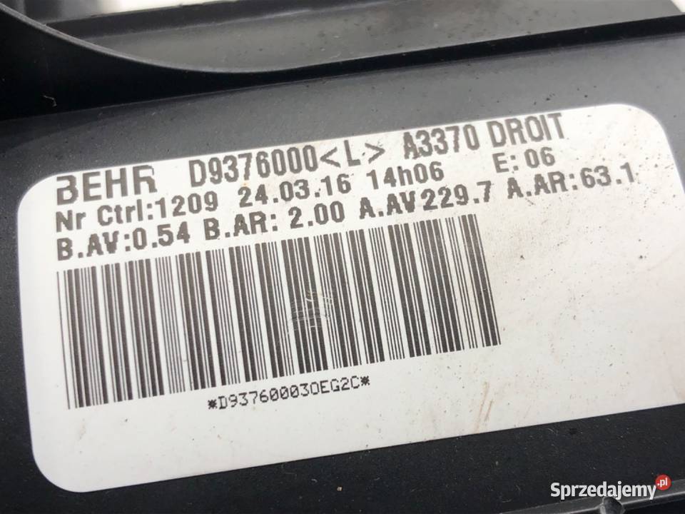 DMUCHAWA NAWIEWU OPEL ZAFIRA B D9376000