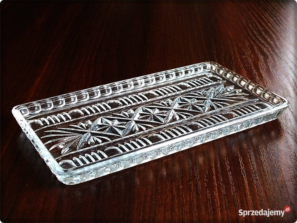 Mała Taca kryształowa na kieliszki przyprawy z Żary