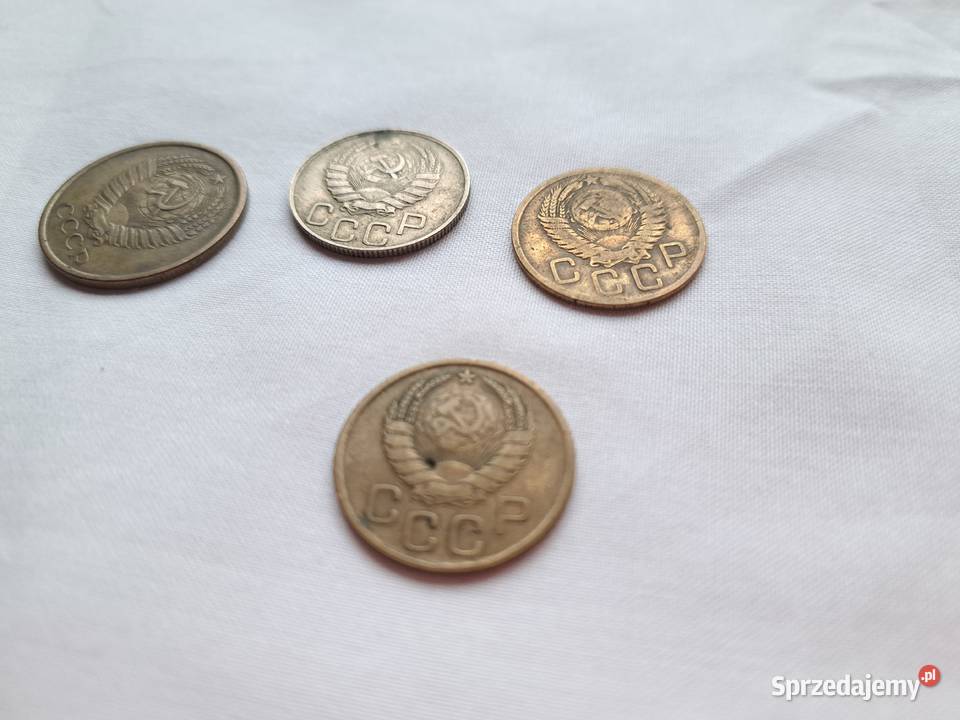 Kopiejki 4 sztuki monet CCCP ZSRR radzieckie do
