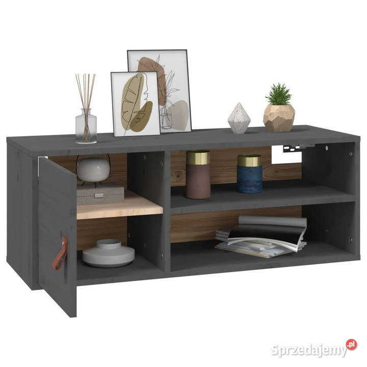 Szafka ścienna szara 80x30x30 lite drewno Półki mazowieckie Warszawa