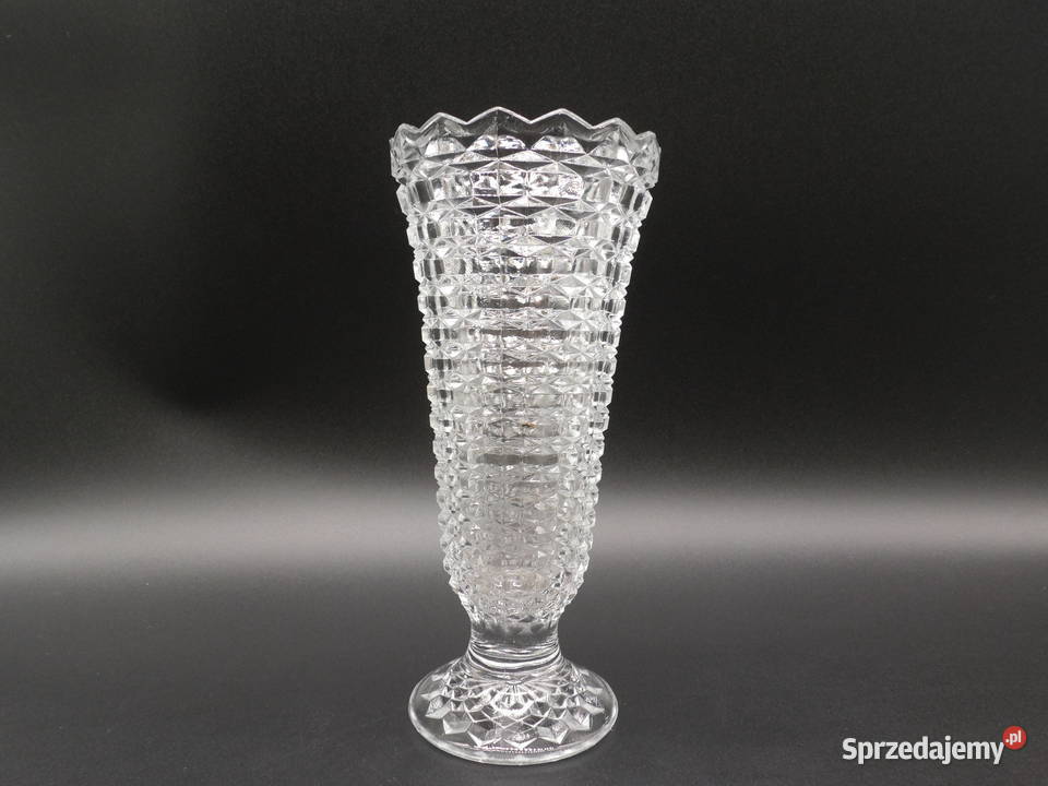 Szklany wazon na stopie Raszków sprzedam