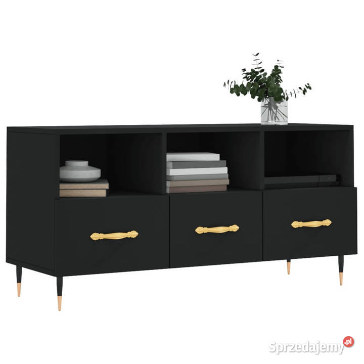 Szafka pod TV czarna 102x36x50 materiał Warszawa