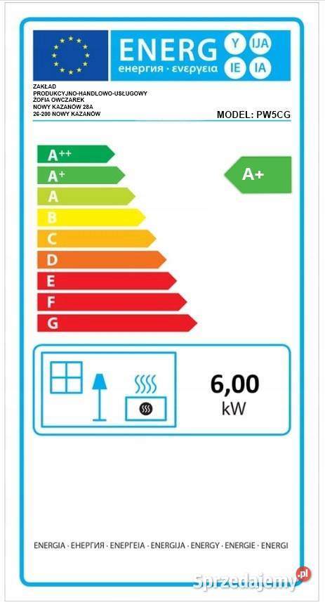 PIEC kominek STALOWY Z SZAMOTEM 6 kW PW5C EKO Piece wolnostojące Szczucin