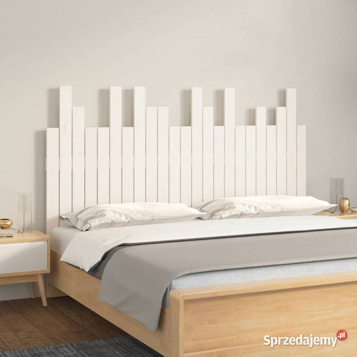 Wezgłowie łóżka białe 1465x3x80 lite drewno mazowieckie