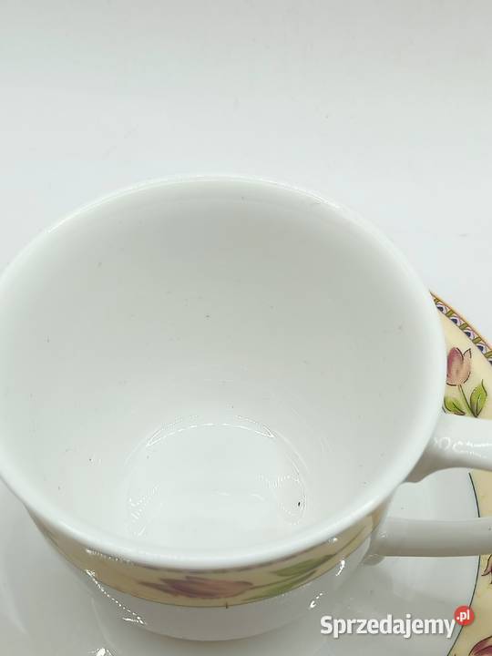 Filiżanka ze spodkiem porcelana pastelowe Zamość