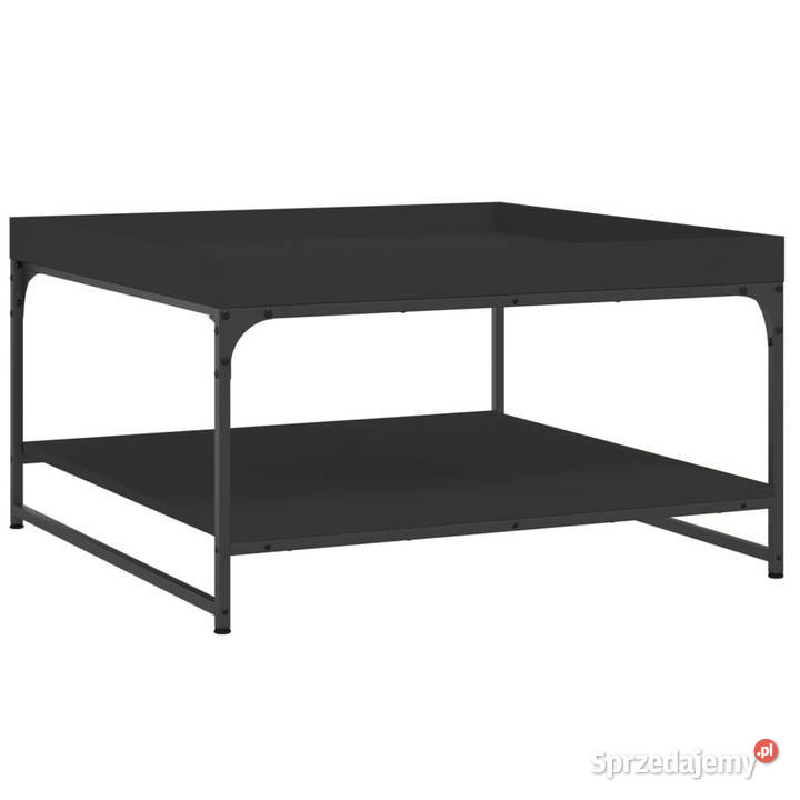 Stolik kawowy czarny 80x80x45 materiał Warszawa