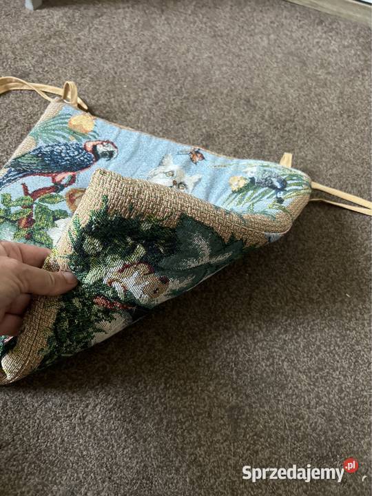 Gobelin poduszka na krzesło rękodzieło śląskie