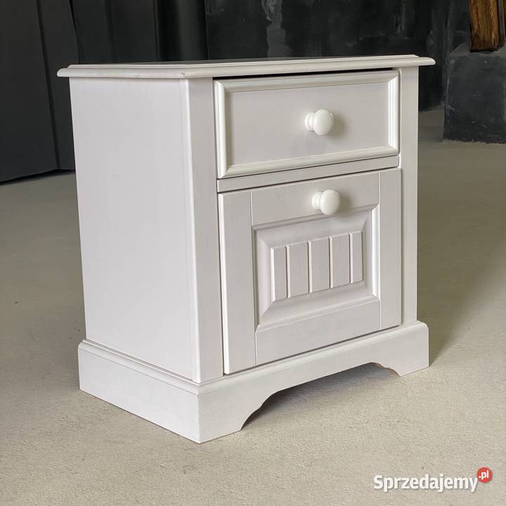 Biała szafka nocna 2 szuflady 57cm Nocne zachodniopomorskie Budno